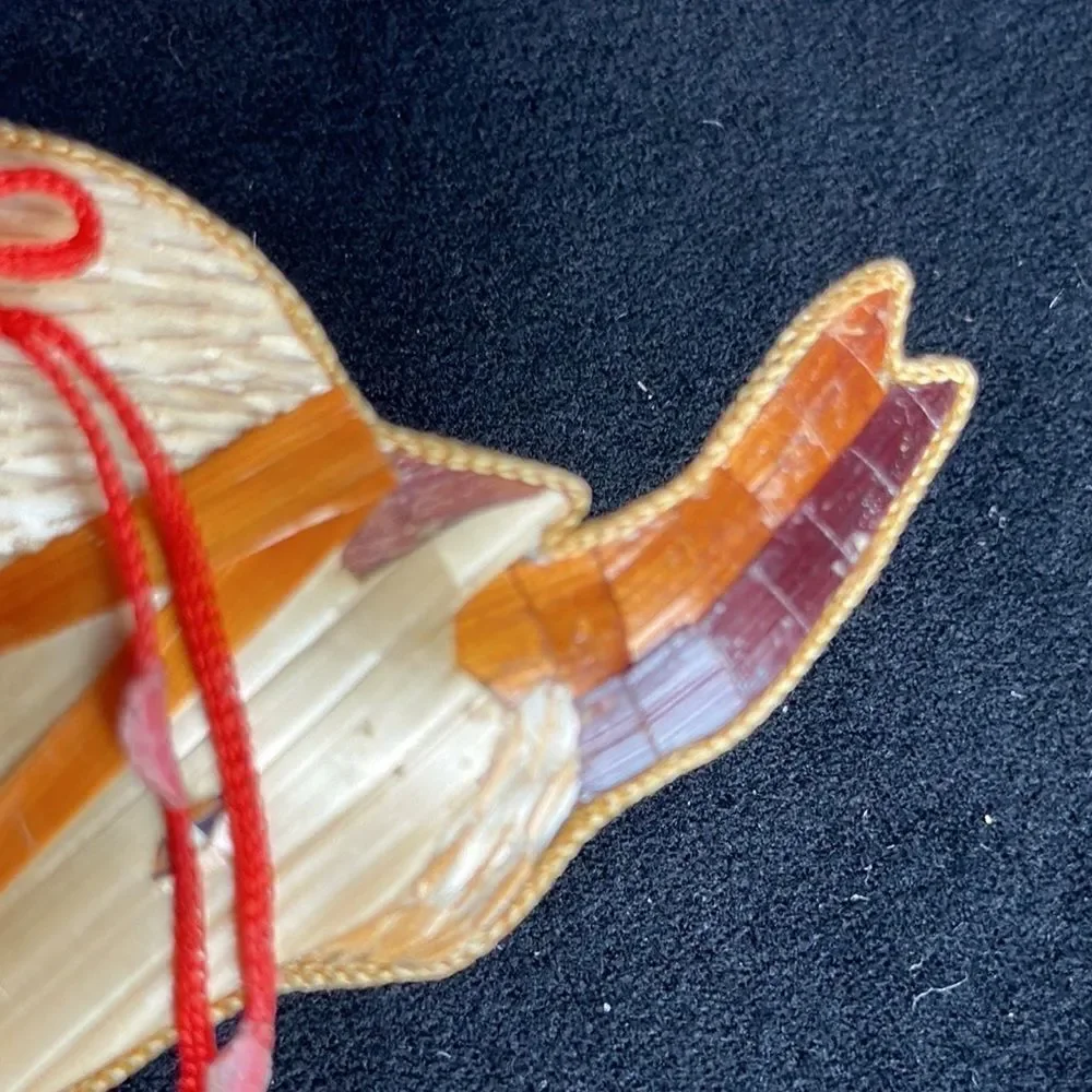Vintage Christmas Ornaments Animals Set Of 4 Wood Strip Folk Art